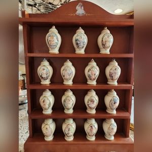 BRADFORD Exchange Angel spice rack with 12 jars